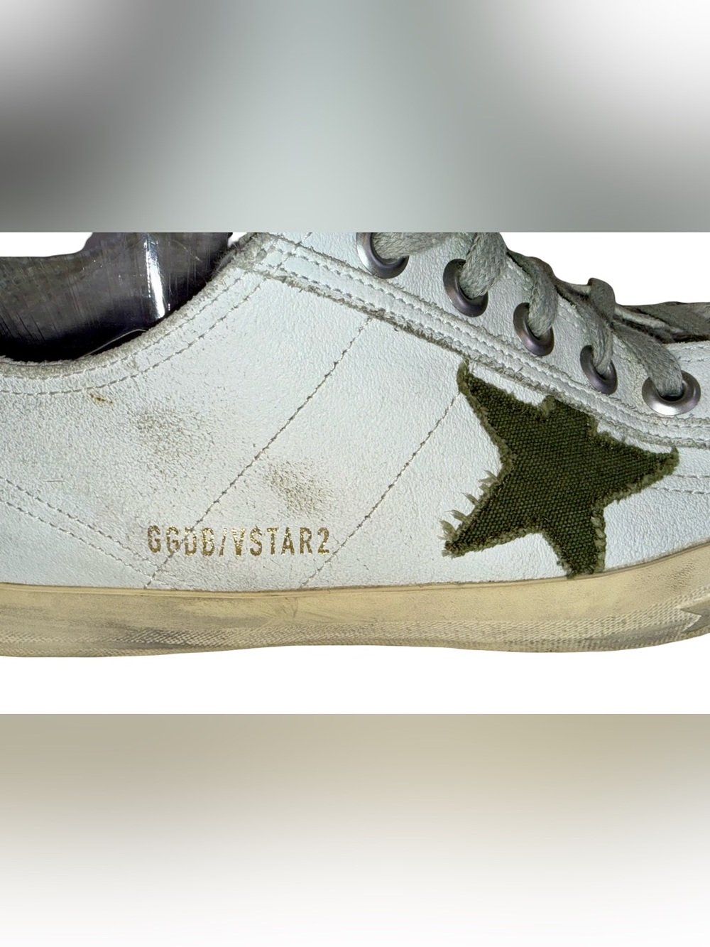 GOLDEN GOOSE VSTAR2 SNEAKERS IN DIRTY WHITE - Picture 6 of 8